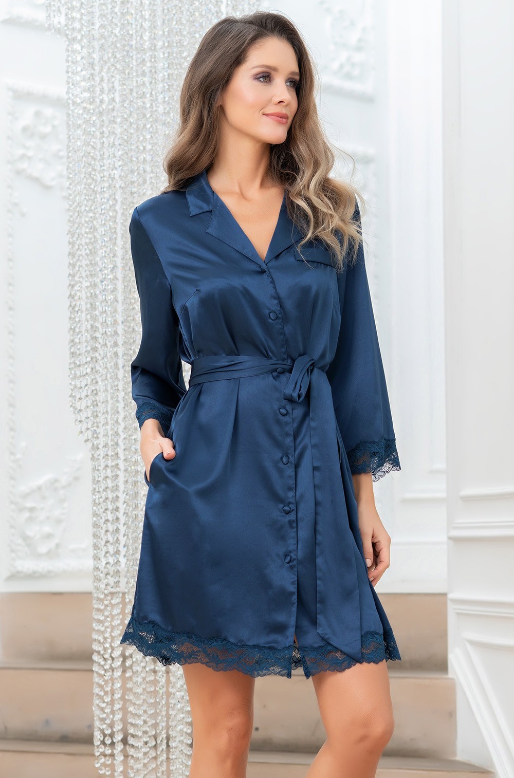 Короткий халат на пуговицах Mia-Amore 3797 "Frida"
