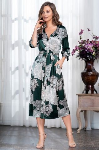Длинный халат с застежкой на пуговицы Mia-Amore 3709 "Agata"