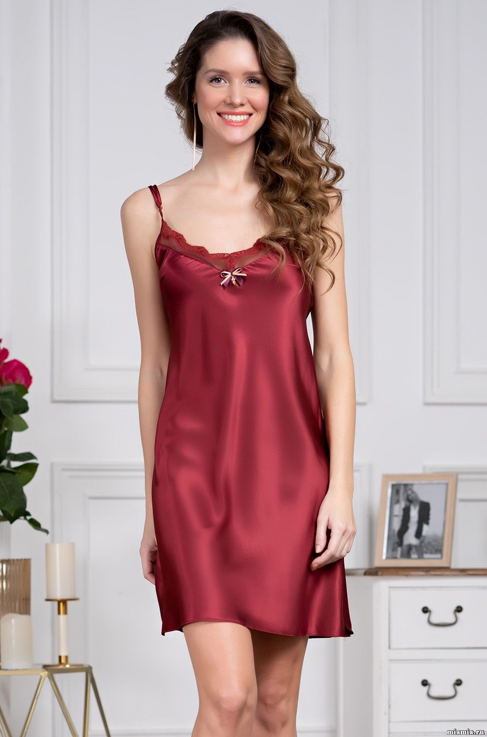 Классическая короткая сорочка Mia-Amore 3621 "Burgundia"
