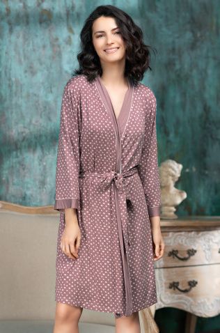 Короткий халат с запахом Mia-Amore 1603 "Coffee"