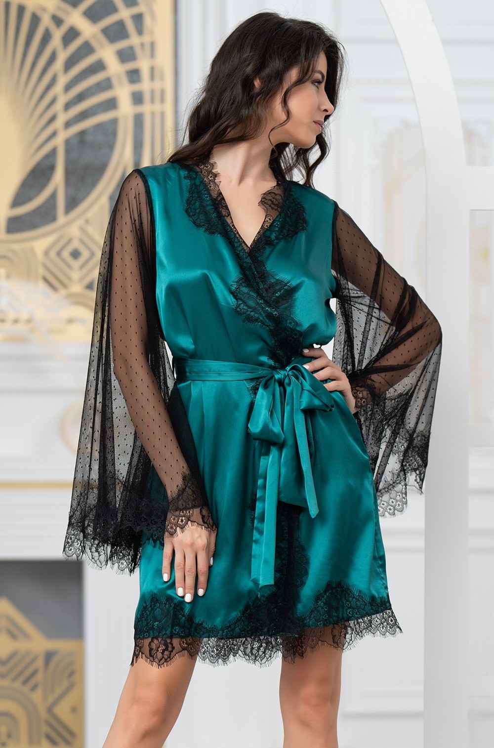 Короткий запашной халат Mia-Amore 3883 "Windsor"