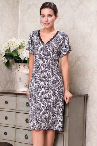 Длинная сорочка с коротким рукавом Mia-Mella 6574 "Samanta"