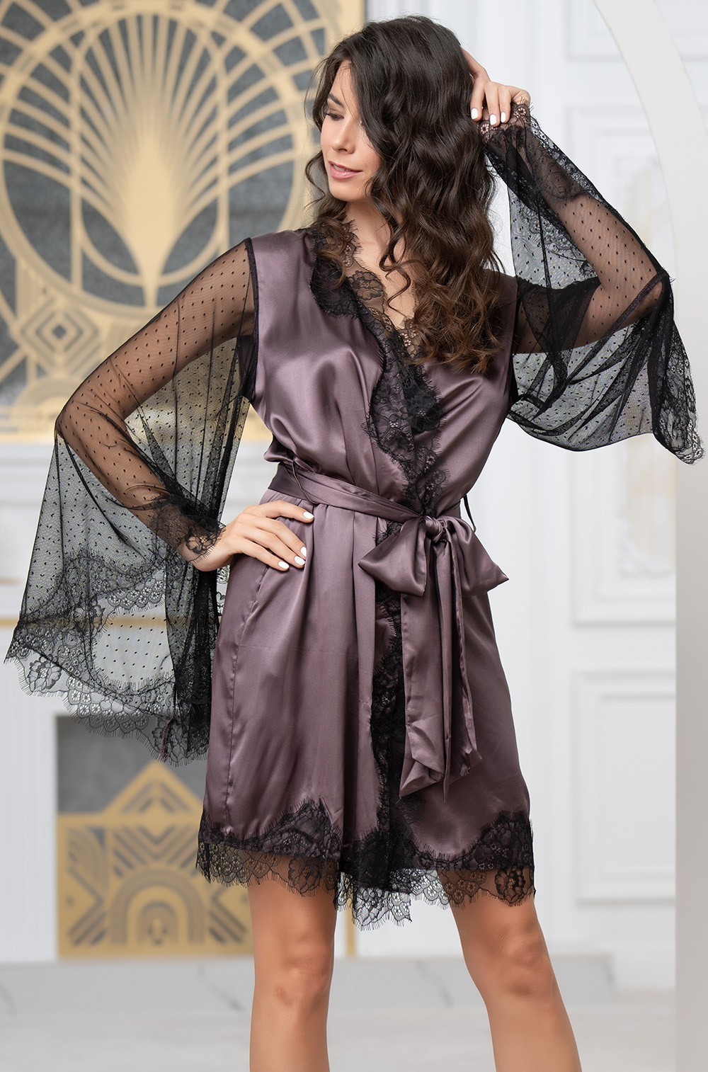 Короткий запашной халат Mia-Amore 3883 "Windsor"