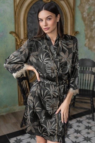 Короткий запашной халат Mia-Amore 4033 "Alysson"