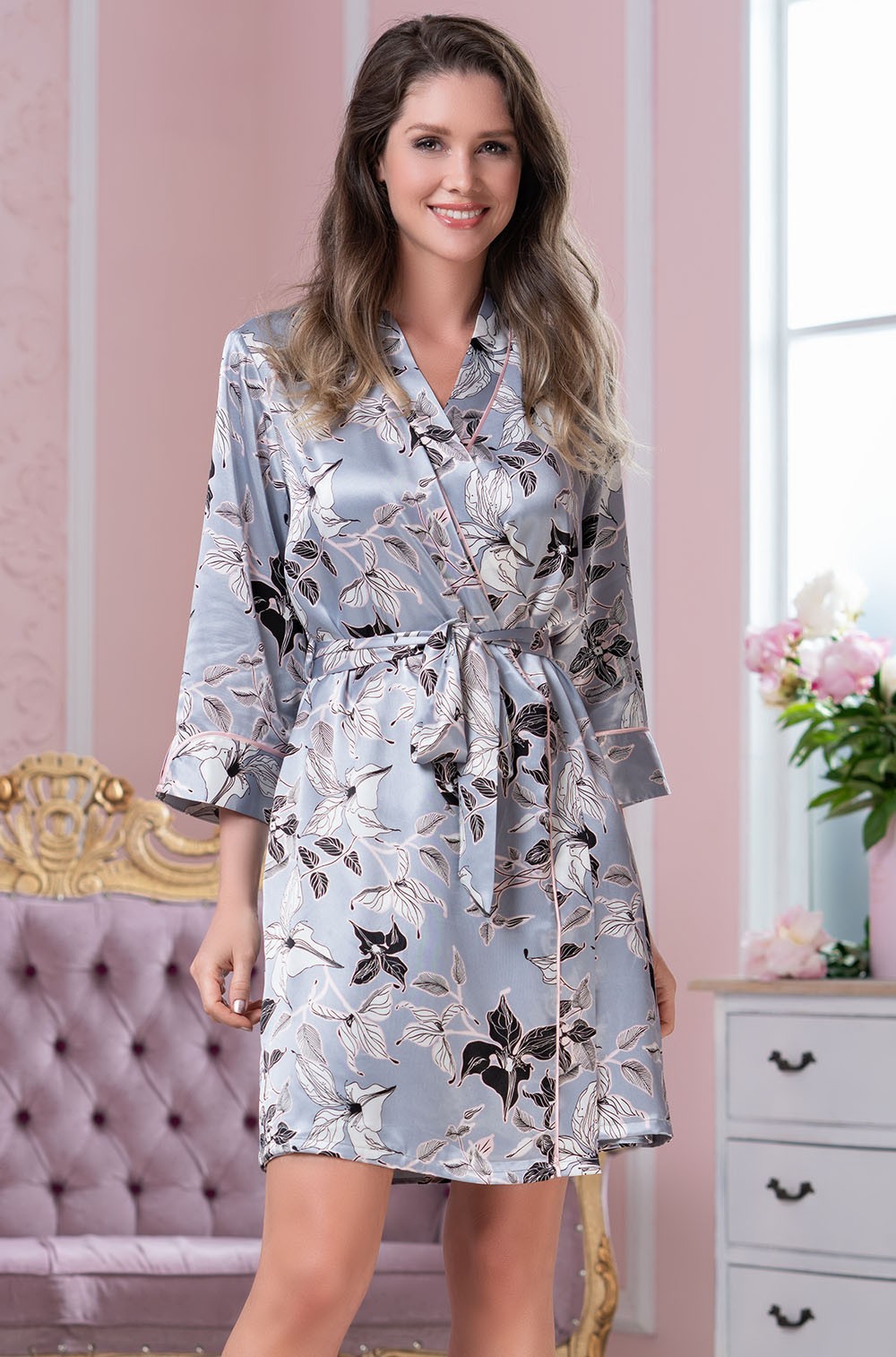 Короткий запашной халат Mia-Amore 3753 "Flavia"