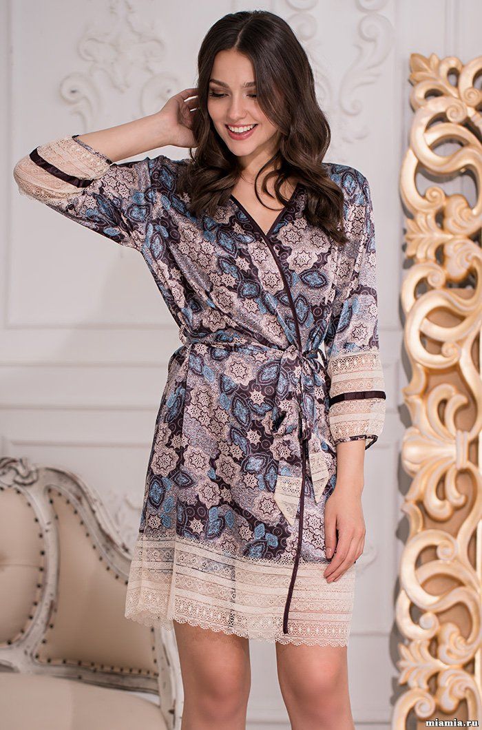Короткий запашной халат Mia-Amore 3283 "Linda"