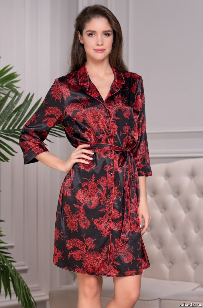 Короткий халат-рубашка Mia-Amore 8507 "Silvia"