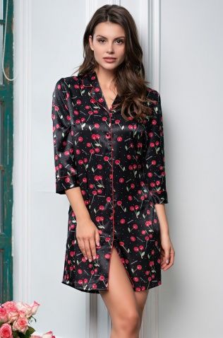 Короткая рубашка с английским рукавом Mia-Amore 8687 "Cherry"