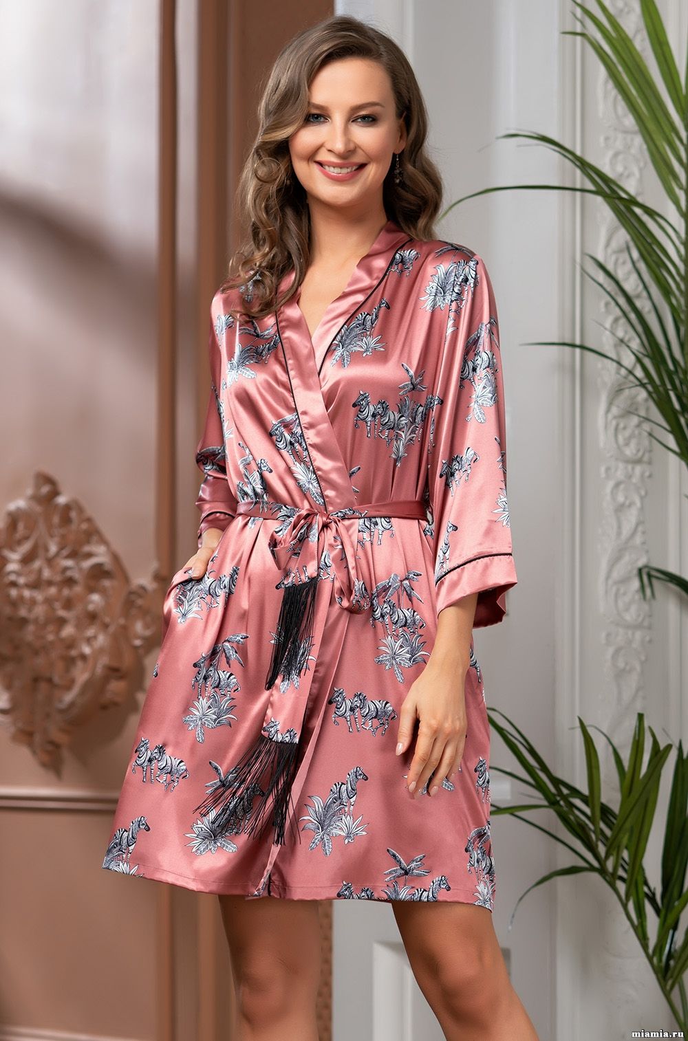 Короткий халат с запахом Mia-Amore 8853 "Savanna"