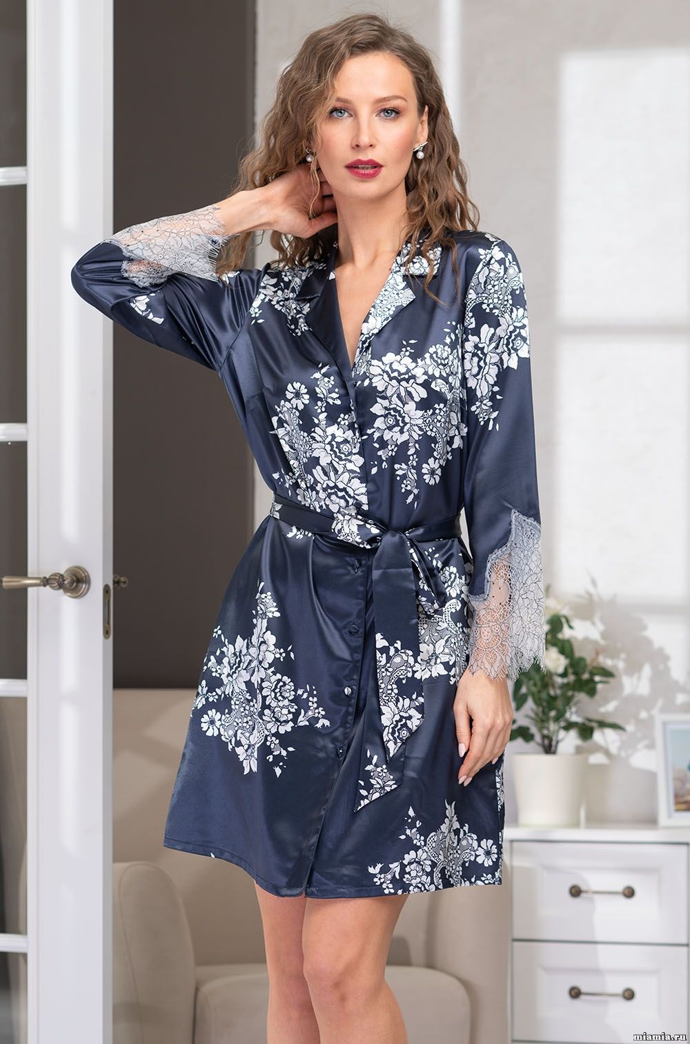 Короткий халат-рубашка Mia-Amore 3577 "Alexandria"