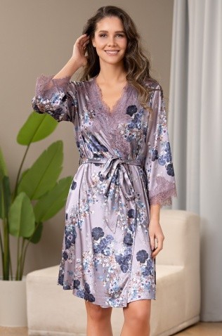 Короткий запашной халат Mia-Amore 4063 "Primrose"