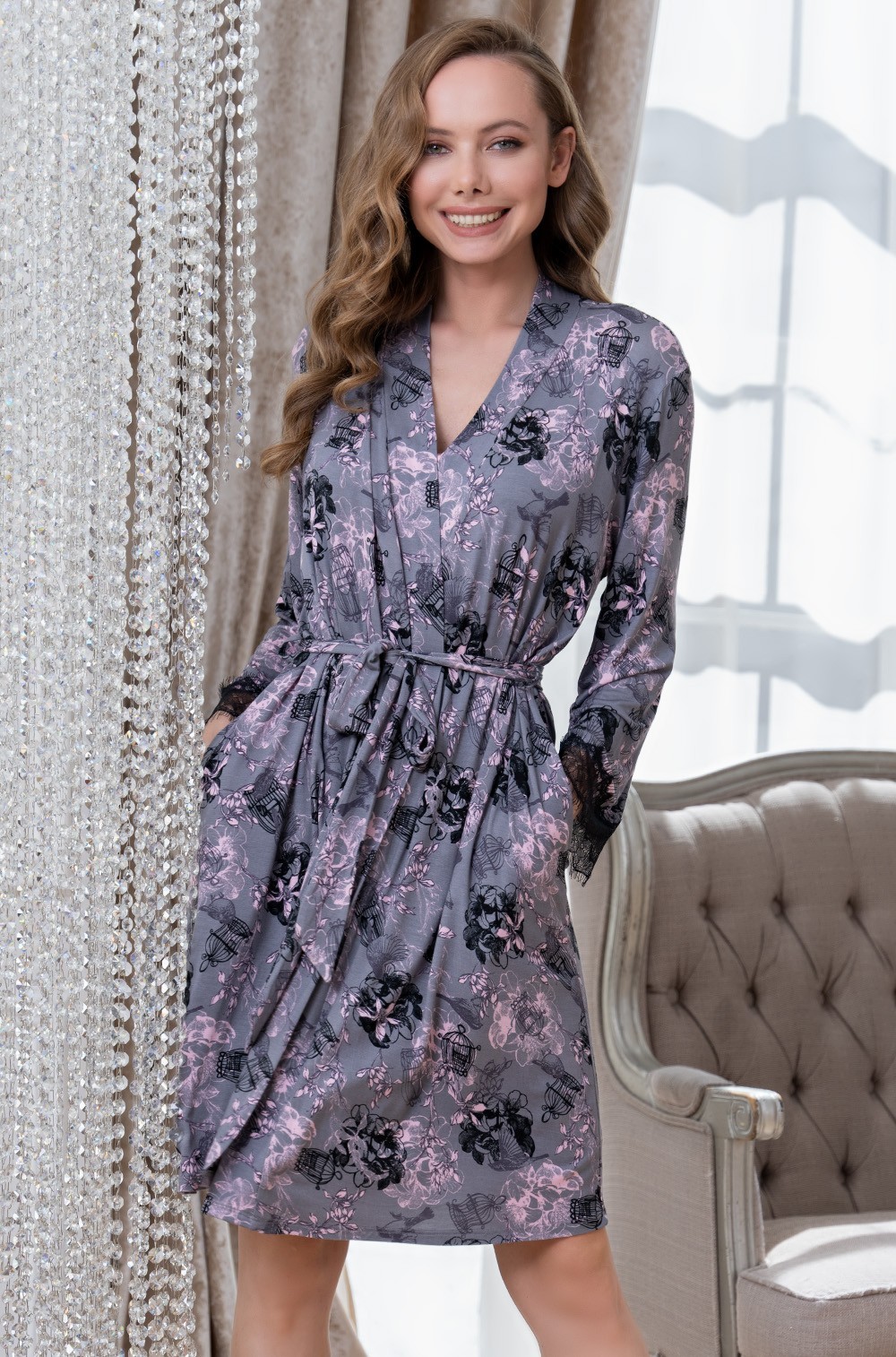 Короткий халат Mia-Amore 1813 "Amalia"
